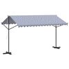 vidaXL Prostostoječa tenda modra in bela 400x300 cm blago in jeklo