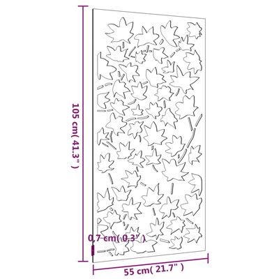 vidaXL Vrtna stenska dekoracija 105x55 cm corten jeklo javorjevi listi
