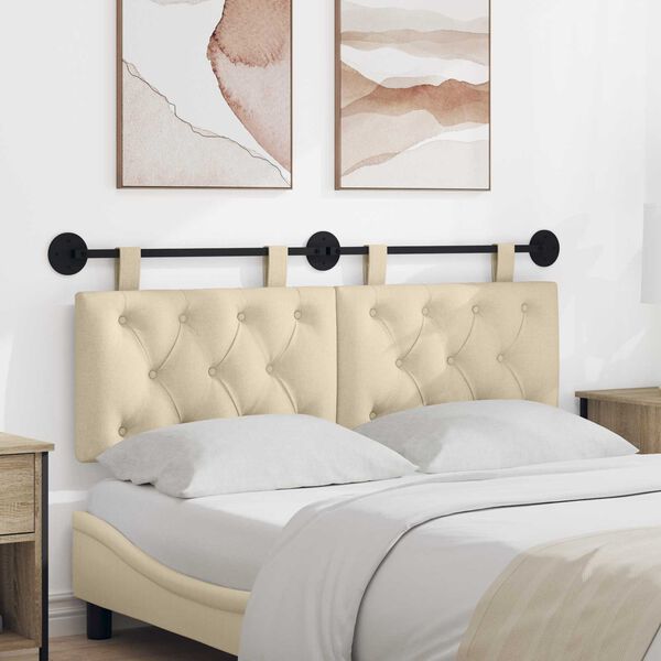 vidaXL Visoki naslon za glavo krema 150 x 55 x 7 cm blago