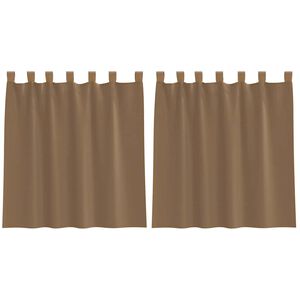 vidaXL Voile zavese z zankami 2 kosa svetlo rjave 140x140 cm