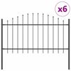 vidaXL Vrtna ograja WOERDEN 6 kos 170 x 140 cm Pra&scaron;no lakirano jeklo