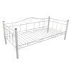 vidaXL Dnevna postelja z vzmetnico bela kovinska 90x200 cm