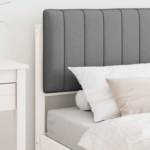 vidaXL Posteljni okvir z oblazinjenim vzglavjem Svetlo siva