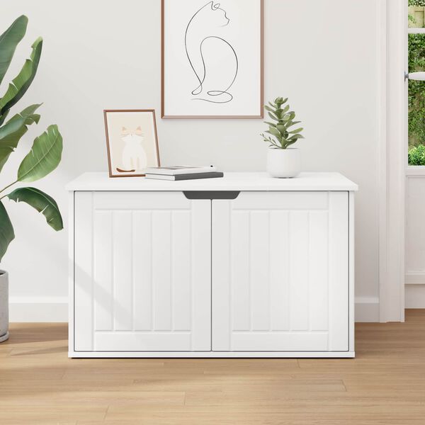 vidaXL Mačja hi&scaron;a Bela 85 x 55 x 50,5 cm Konstruiran les