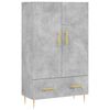 vidaXL Visoka omara betonsko siva 69,5x31x115 cm inženirski les
