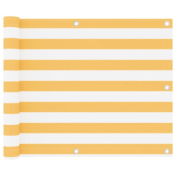 vidaXL Balkonsko platno belo in rumeno 75x500 cm oksford blago