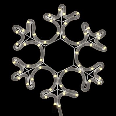 vidaXL Božična snežinka LED 3 kosi toplo bela 27x27 cm
