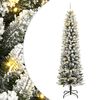 vidaXL Umetna novoletna jelka s 300 LED diodami in snegom 240 cm