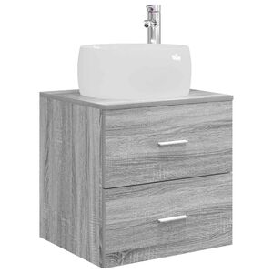 vidaXL Umivalnik s pritrditev na steno Siva Sonoma 49,5 x 44,5 x 66 cm