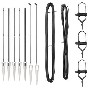 vidaXL Ograjni stebri 7 pcs Siva Ø32mm 140 cm Pocinkano jeklo