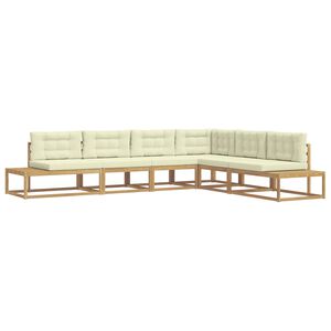 vidaXL Zunanja garnitura za sedenje Bela 357 x 198,5 x 73 cm Poliester