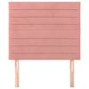 vidaXL Vzglavje postelje roza 80x5x118/128 cm žamet
