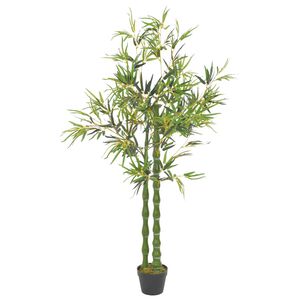 vidaXL Umetni bambus z loncem zelen 160 cm
