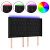 vidaXL LED posteljno vzglavje črno 163x16x118/128 cm žamet