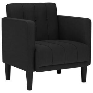 vidaXL Kavč z nasloni za roke črne barve 53 cm blago