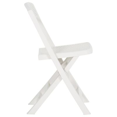 vidaXL Zložljivi vrtni stoli 4 kosi PP beli