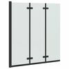 vidaXL Zložljiva tu&scaron; kabina Črna 130 x 138 cm ESG steklo in aluminij