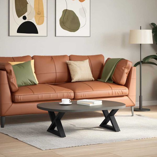 vidaXL Noge za klubsko mizico 2 kosa črne 60 x (30-31,3) cm jeklo