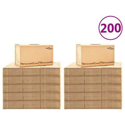 vidaXL Kartonske škatle XXL 200 kosov 60x33x34 cm