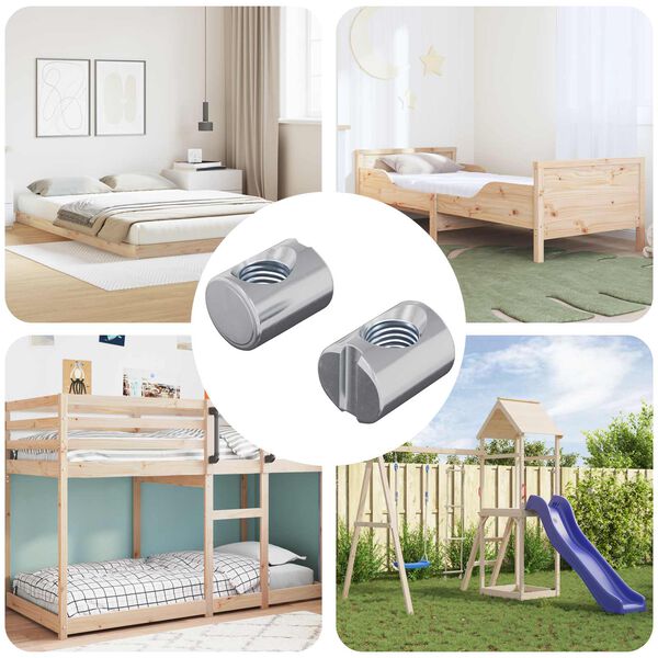 vidaXL Vijaki v obliki sodčka 2 pcs srebrna M6 x 13 mm Kovina