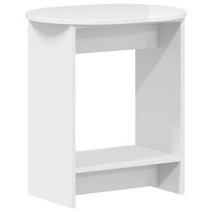 vidaXL Stranska miza Bela visok sijaj 50 x 39,5 x 55 cm Inženirski les