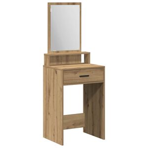 vidaXL Toaletna mizica Umetni hrast 50 x 41 x 140 cm Konstruiran les