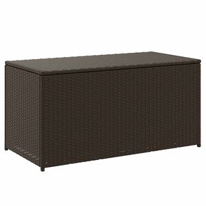 vidaXL Vrtna &scaron;katla za shranjevanje poli ratan 100x50x50 cm rjava