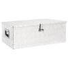 vidaXL &Scaron;katla za shranjevanje srebrna 90x47x33,5 cm aluminij