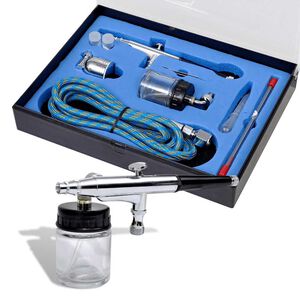 vidaXL Airbrush set s steklenim kozarcem 0,2 / 0,3 / 0,5 mm &scaron;obe
