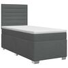 vidaXL Postelja boxspring z vzmetnico Temno siva Enojno Blago