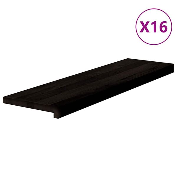 vidaXL Podloge za stopnice 16 kosov rjave 90x30x2 cm trdna hrastovina