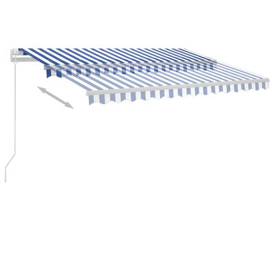 vidaXL Prostostoječa ročno zložljiva tenda 350x250 cm modra/bela