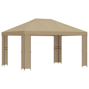 vidaXL Paviljon 4 &times; 3 m Bež Poliester in jeklo 190 gsm