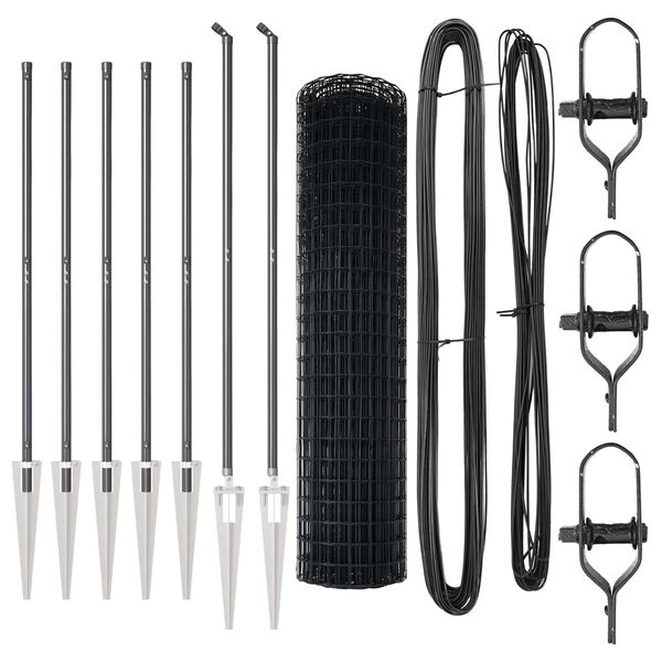 vidaXL Ograja s stebrom Siva 1,2 x 10 m Jeklo in PVC