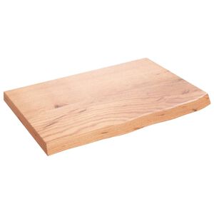 vidaXL Mizna plo&scaron;ča sv. rjava 60x40x(2-4)cm obdelana trdna hrastovina