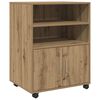 vidaXL Omarica na kolesih artisian hrast 60x48x81 cm inženirski les