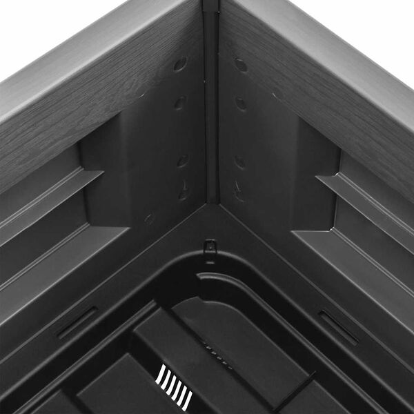 vidaXL Visoka greda PP kamnito siva 43x43x35 cm