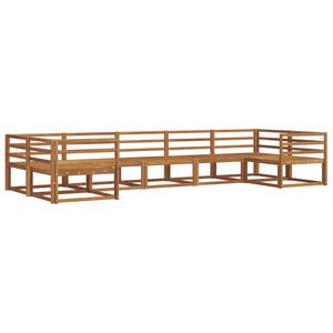 vidaXL Zunanja garnitura za sedenje 7 pcs Naravna Masiven les akacije