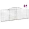 vidaXL Obokana gabionska ko&scaron;ara 7kos 300x30x100/120cm pocinkano železo