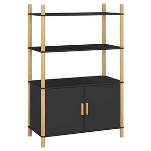 vidaXL Visoka omarica črna 80x40x121 cm inženirski les