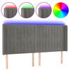 vidaXL LED posteljno vzglavje svetlo sivo 203x16x118/128 cm žamet