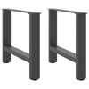 vidaXL Noge za klubsko mizico antracitne barve 2 kosa 50 x (42-43) cm jeklo
