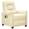vidaXL Električni masažni naslanjač krem umetno usnje