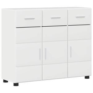 vidaXL Strani &scaron;al FLORIN 88,5 x 30,5 x 73 cm Visok sijaj bela