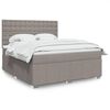 vidaXL Box spring postelja z vzmetnico taupe 180x200 cm blago