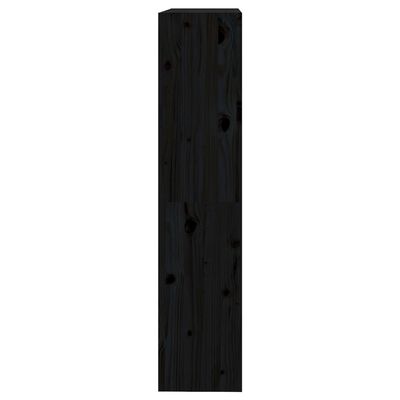 vidaXL Knjižna omara/pregrada črna 80x30x135,5 cm trdna borovina