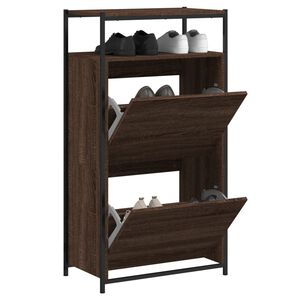 vidaXL Omarica za čevlje rjavi hrast 60x34x112 cm inženirski les