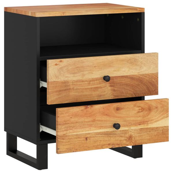 vidaXL Nočna omarica 50x33x62 cm trden akacijev les in inženirski les