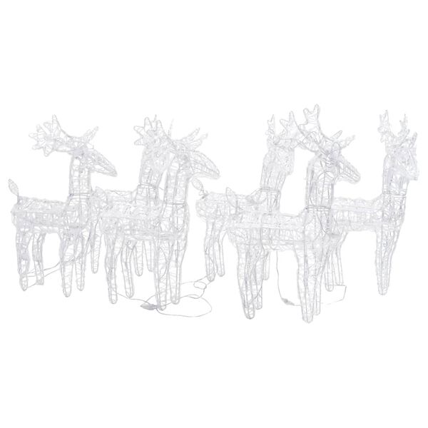 vidaXL Božični severni jeleni 6 kosa večbarvni 240 LED akril