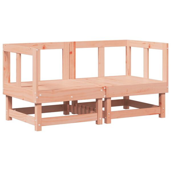 vidaXL Kotni kavč z blazinami 2 kosa trden les douglas